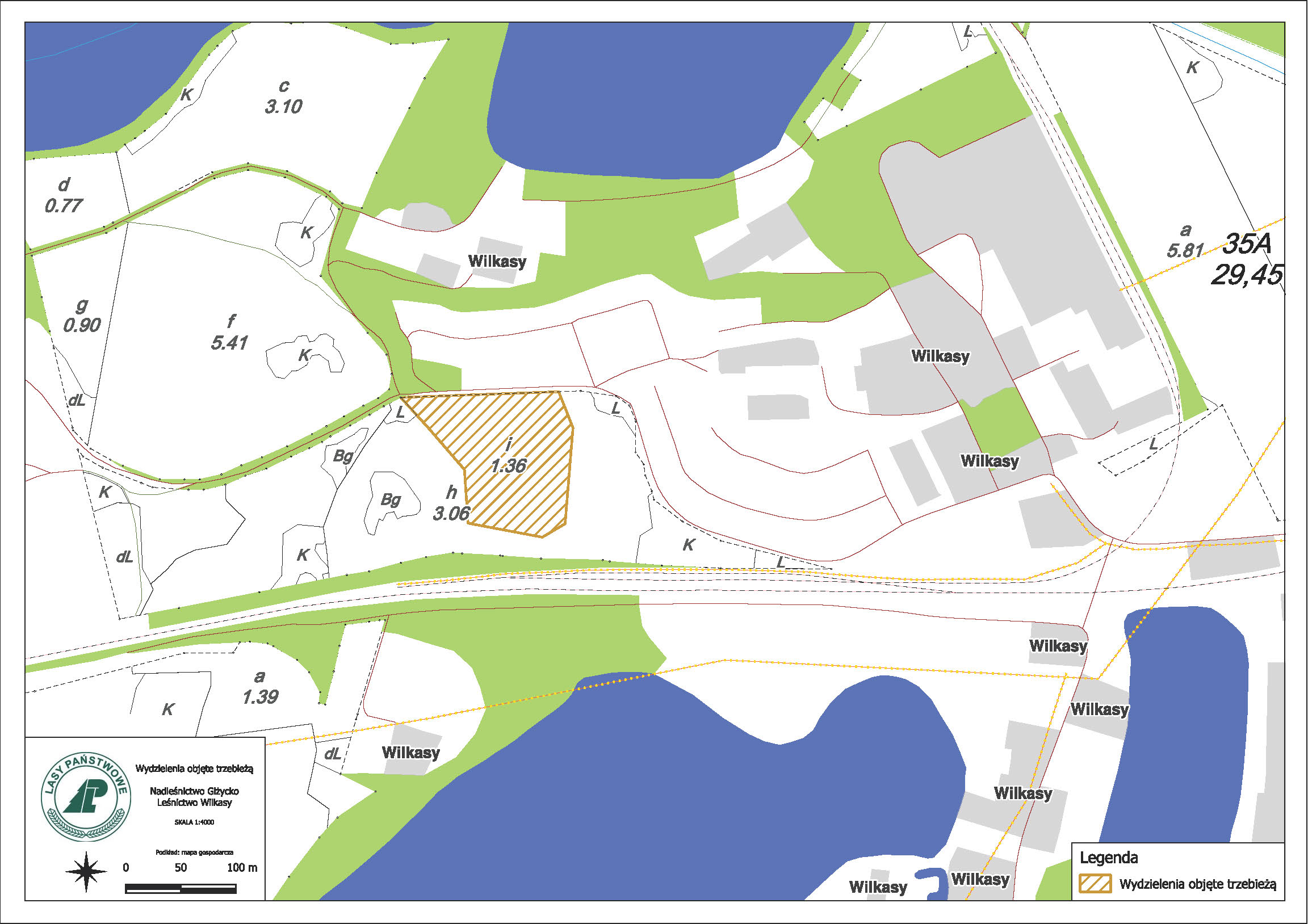 Lokalizacja prac leśnych - Mapa.