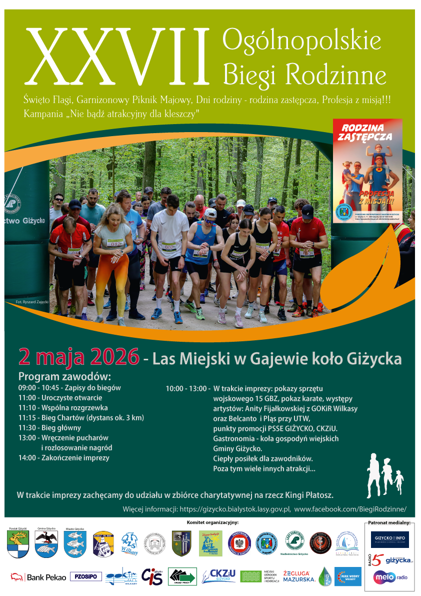 Plakat XXVII Ogólnopolskich Biegów Rodzinnych